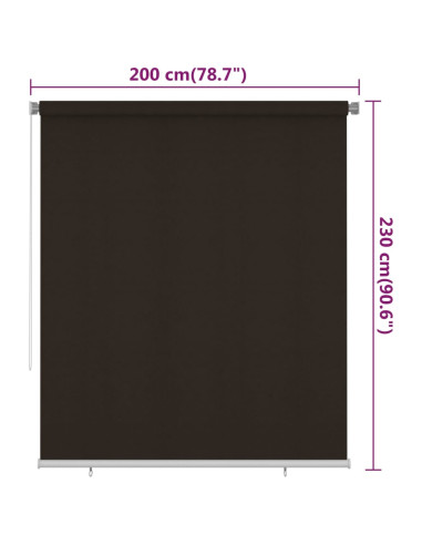 Tenda a Rullo per Esterni 200x230 cm Marrone HDPE