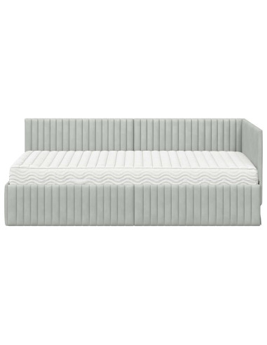 Struttura Letto Angolare con Materasso 2 pcs Grigio chiaro