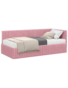 Struttura Letto Angolare con Materasso 2 pcs Grigio Velluto 2