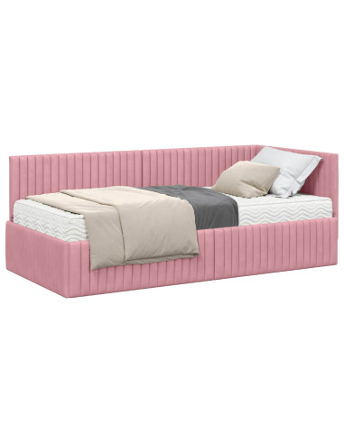Struttura Letto Angolare con Materasso 2 pcs Grigio Velluto