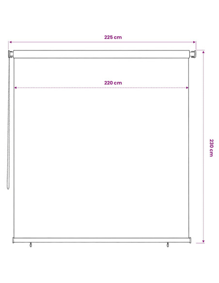 Tenda a Rullo per Esterni 220x230 cm Terracotta HDPE