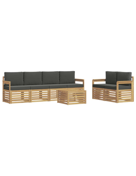 Set di divani da esterno 7 pcs Bianco e Antracite Poliestere