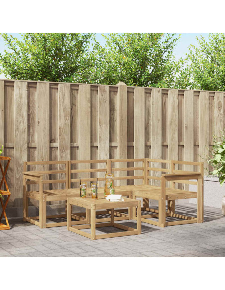 Set di divani da esterno 5 pcs Bianco 59 x 59 x 37 cm