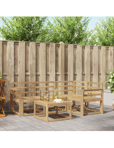 Set di divani da esterno 5 pcs Bianco 59 x 59 x 37 cm