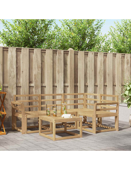 Set di divani da esterno 5 pcs Bianco 59 x 59 x 37 cm