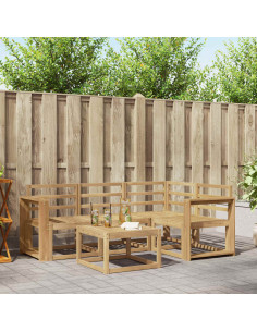 Set di divani da esterno 5 pcs Bianco 59 x 59 x 37 cm
