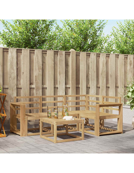 Set di divani da esterno 5 pcs Bianco 59 x 59 x 37 cm