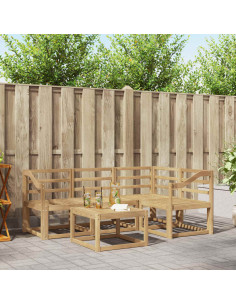 Set di divani da esterno 5 pcs Bianco 59 x 59 x 37 cm