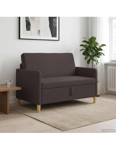 Divano con Storage Marrone Scuro 122 x 78 x 87 cm Poliestere