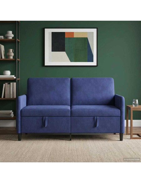 Divano con Storage Blu Polizia 152 x 78 x 87 cm Poliestere