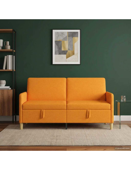 Divano con Storage Giallo Scuro 172 x 78 x 87 cm Poliestere