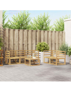 Set di divani da esterno 6 pcs Bianco 59 x 59 x 37 cm