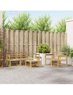 Set di divani da esterno 6 pcs Bianco 59 x 59 x 37 cm