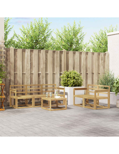 Set di divani da esterno 6 pcs Bianco 59 x 59 x 37 cm