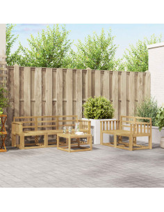 Set di divani da esterno 6 pcs Bianco 59 x 59 x 37 cm