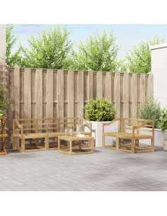 Set di divani da esterno 6 pcs Bianco 59 x 59 x 37 cm