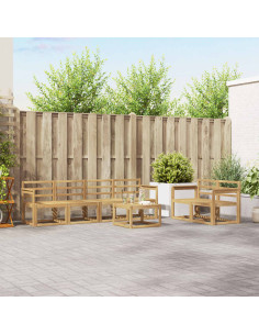 Set di divani da esterno 7 pcs Bianco 59 x 59 x 37 cm