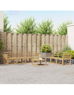 Set di divani da esterno 8 pcs Bianco 59 x 59 x 37 cm