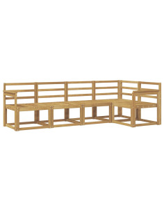 Set di divani da esterno 5 pcs Bianco Legno di Acacia Massello 2