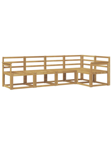 Set di divani da esterno 5 pcs Bianco Legno di Acacia Massello