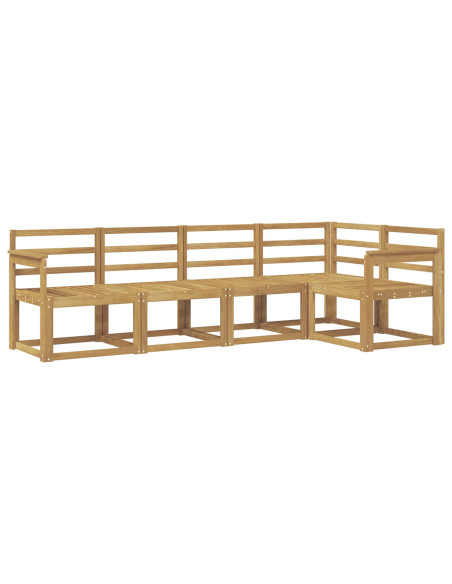 Set di divani da esterno 5 pcs Bianco Legno di Acacia Massello