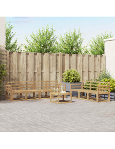 Set di divani da esterno 8 pcs Bianco 59 x 59 x 37 cm