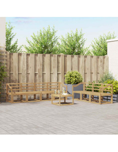 Set di divani da esterno 8 pcs Bianco 59 x 59 x 37 cm
