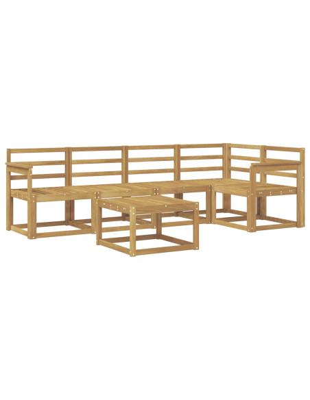 Set di divani da esterno 6 pcs Bianco Legno di Acacia Massello