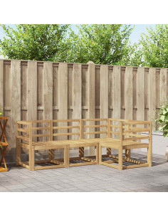 Set di divani da esterno 4 pcs Bianco 185,5 x 126,5 x 73 cm
