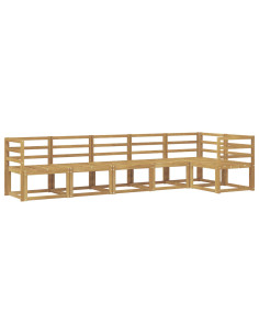 Set di divani da esterno 6 pcs Bianco Legno di Acacia Massello 2