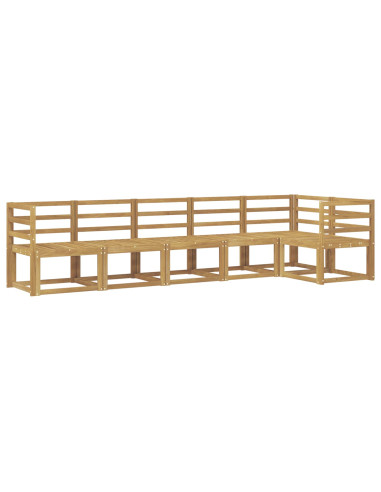 Set di divani da esterno 6 pcs Bianco Legno di Acacia Massello