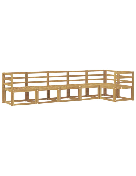 Set di divani da esterno 6 pcs Bianco Legno di Acacia Massello