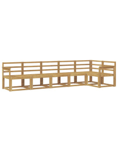 Set di divani da esterno 6 pcs Bianco Legno di Acacia Massello 2