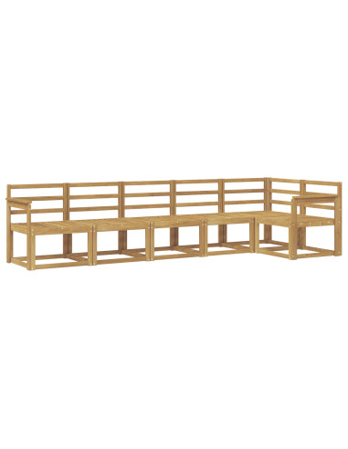 Set di divani da esterno 6 pcs Bianco Legno di Acacia Massello
