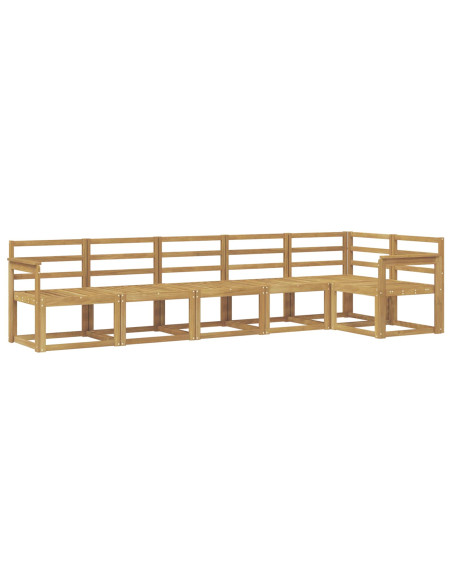 Set di divani da esterno 6 pcs Bianco Legno di Acacia Massello