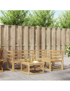 Set di divani da esterno 5 pcs Bianco 59 x 59 x 37 cm