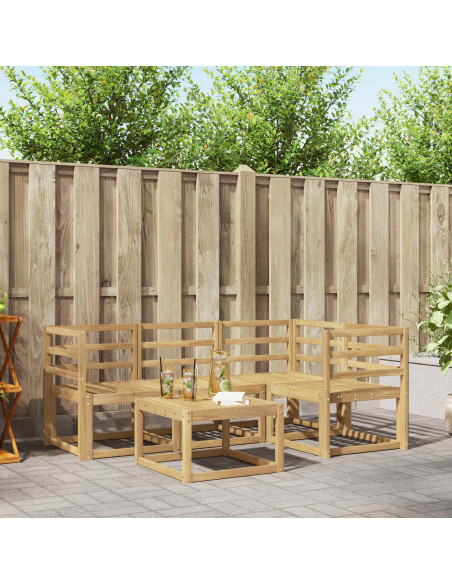 Set di divani da esterno 5 pcs Bianco 59 x 59 x 37 cm