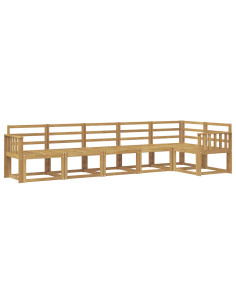 Set di divani da esterno 6 pcs Bianco Legno di Acacia Massello 2