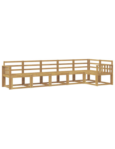 Set di divani da esterno 6 pcs Bianco Legno di Acacia Massello