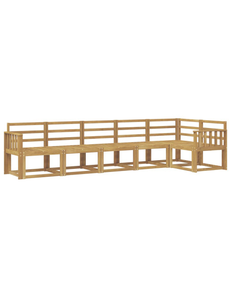 Set di divani da esterno 6 pcs Bianco Legno di Acacia Massello