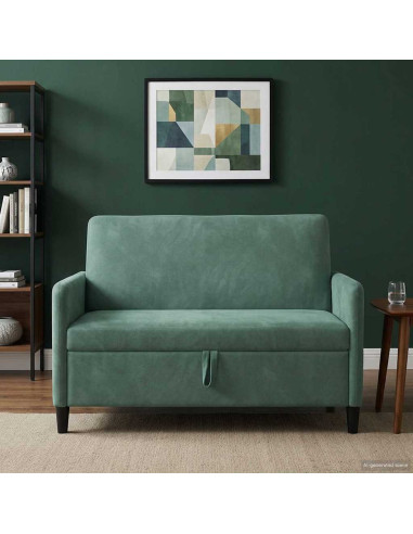 Divano con Storage Verde Mare 122 x 78 x 87 cm Poliestere