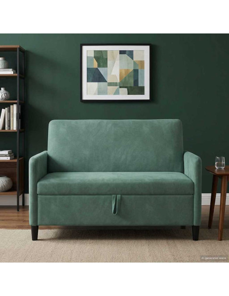 Divano con Storage Verde Mare 122 x 78 x 87 cm Poliestere