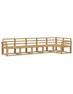 Set di divani da esterno 6 pcs Bianco Legno di Acacia Massello 2