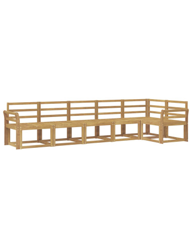 Set di divani da esterno 6 pcs Bianco Legno di Acacia Massello