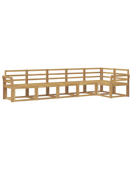 Set di divani da esterno 6 pcs Bianco Legno di Acacia Massello