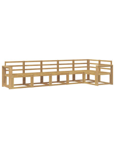 Set di divani da esterno 6 pcs Bianco Legno di Acacia Massello 2