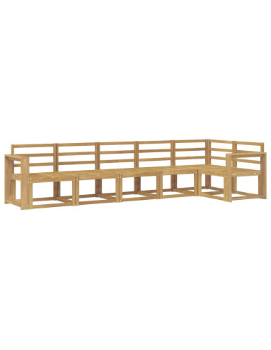 Set di divani da esterno 6 pcs Bianco Legno di Acacia Massello