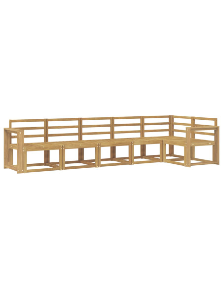 Set di divani da esterno 6 pcs Bianco Legno di Acacia Massello