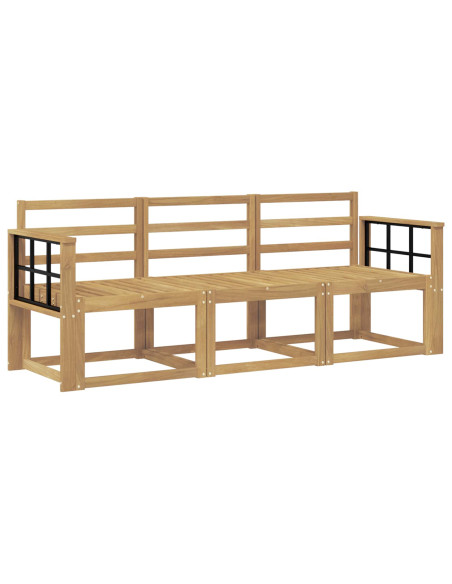 Set di divani da esterno 3 pcs Bianco 189,5 x 63 x 73 cm