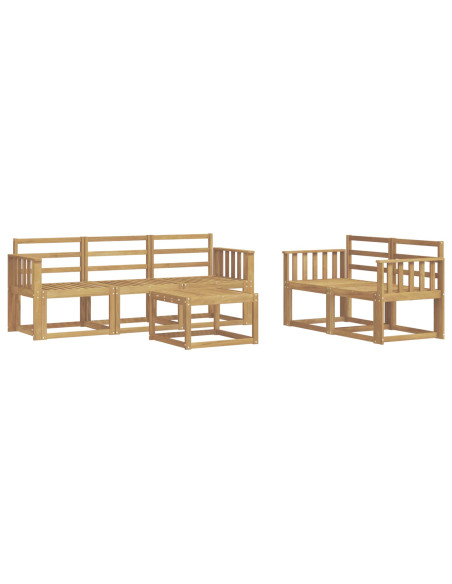 Set di divani da esterno 6 pcs Bianco 59 x 59 x 37 cm